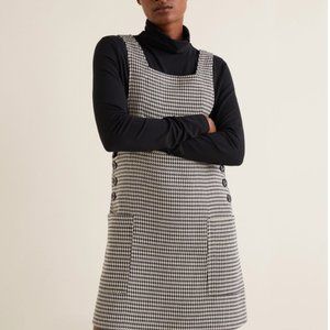 Mango houndstooth pinafore dress 4